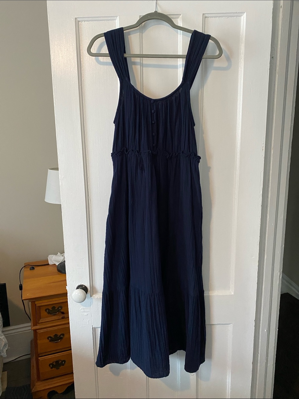 Navy Sleeveless Midi Dress